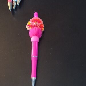 Pink Novelty Pen with Pom Pom